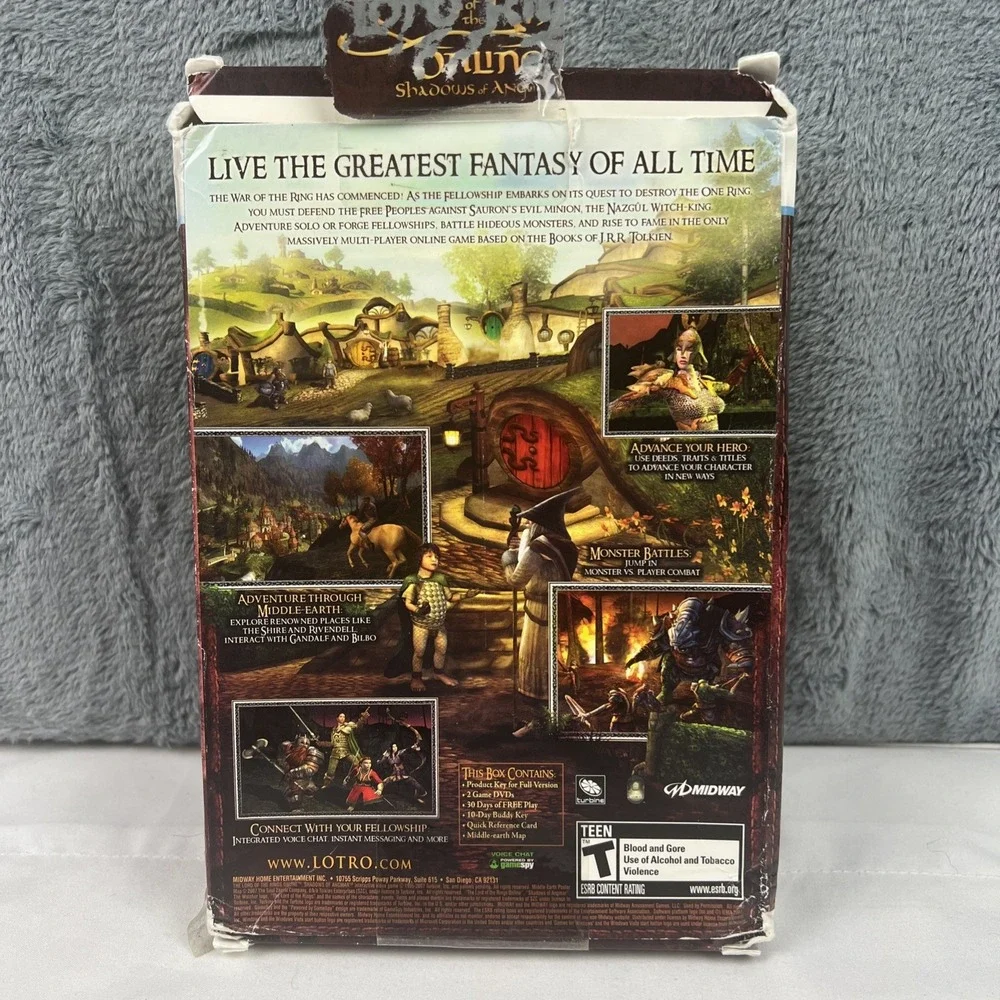 Lord of the Rings Online: Shadows of Angmar (PC, 2007) Disc 2 Only Extra Manuals